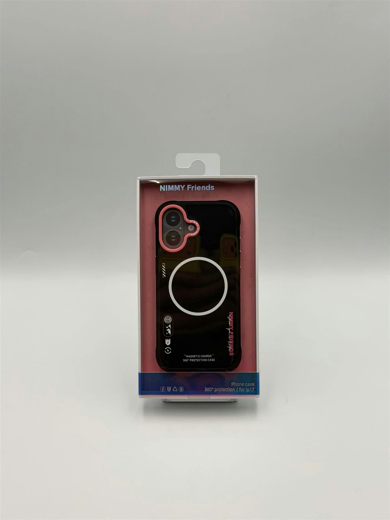Nimmy Friends Black/Pink Nimmy Cool & Cute 2.0 Case With Magsafe For Iphone 17 6.3" - N-Yjkm-Cx2.0-Ip17-01-B