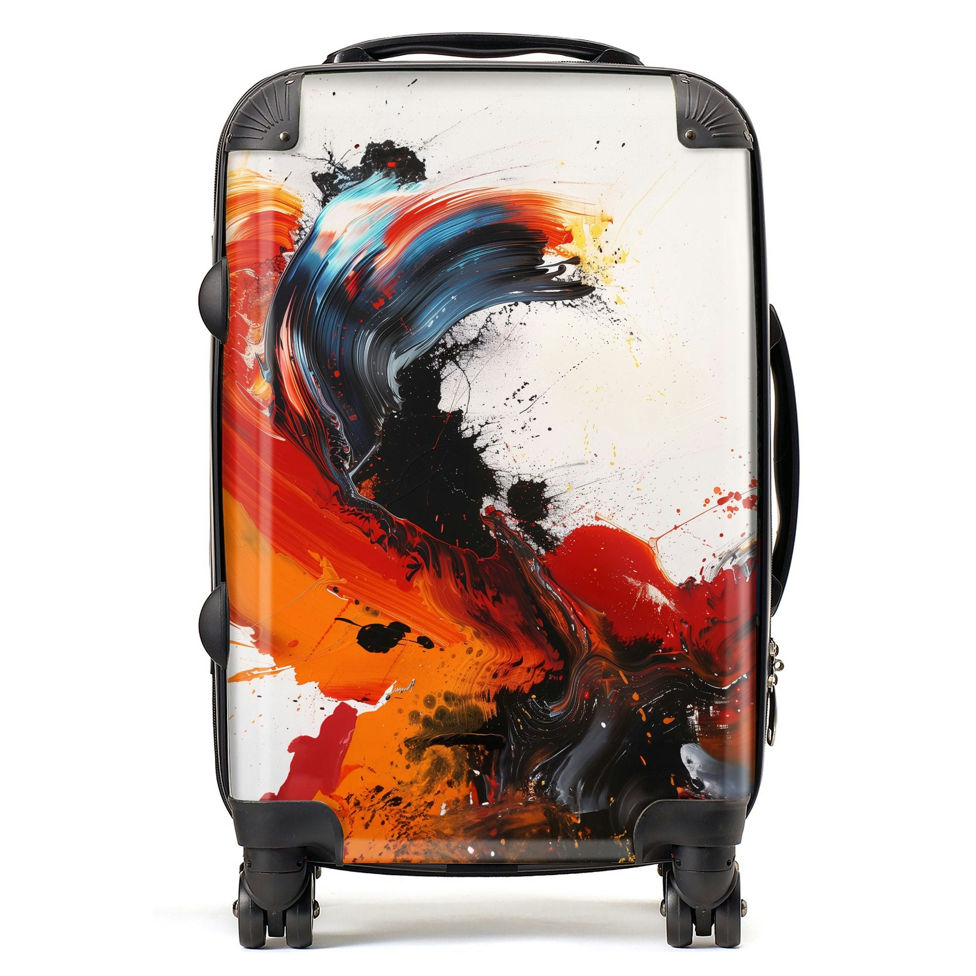 Warren Reed Fiery Waves: Abstract Motion Suitcase - Cabin