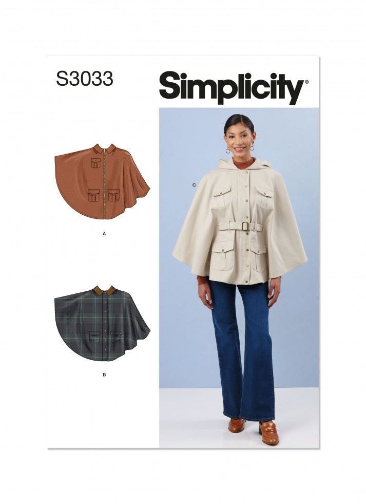 Simplicity Women's Sewing Pattern 3033, Capes For A (S-M-L-Xl) - Intermediate - A (S-M-L-Xl)