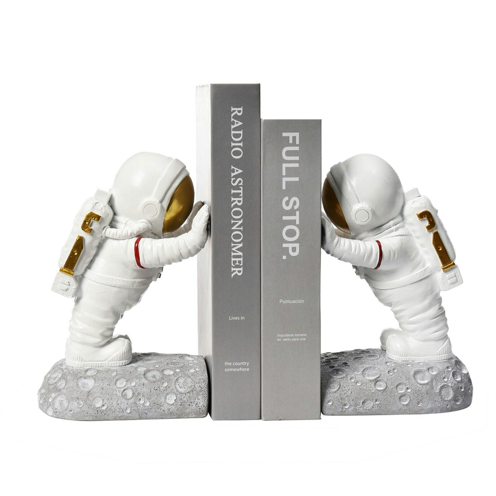 Maison Des Cadeaux Pushing Astronaut Decorative Bookends