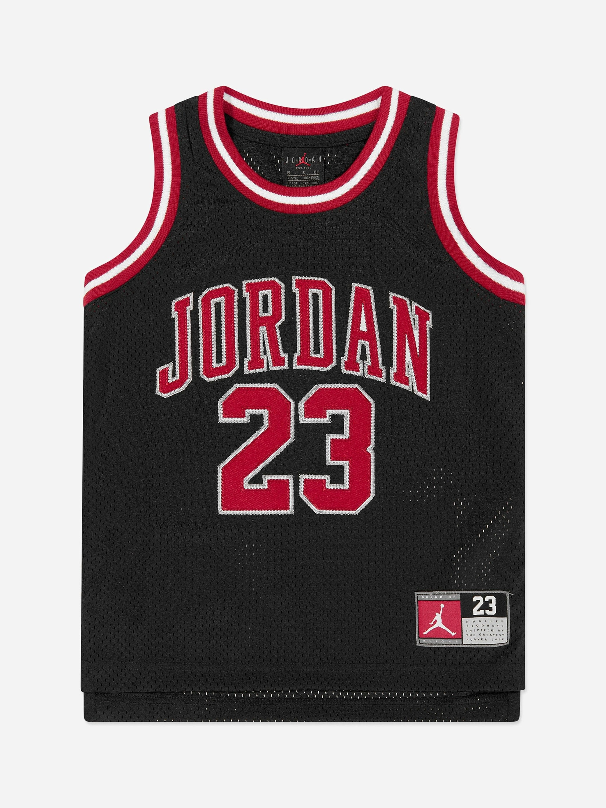Jordan Boys Black 23 Jersey Sleeveless Top In - 12 - 13 Yrs