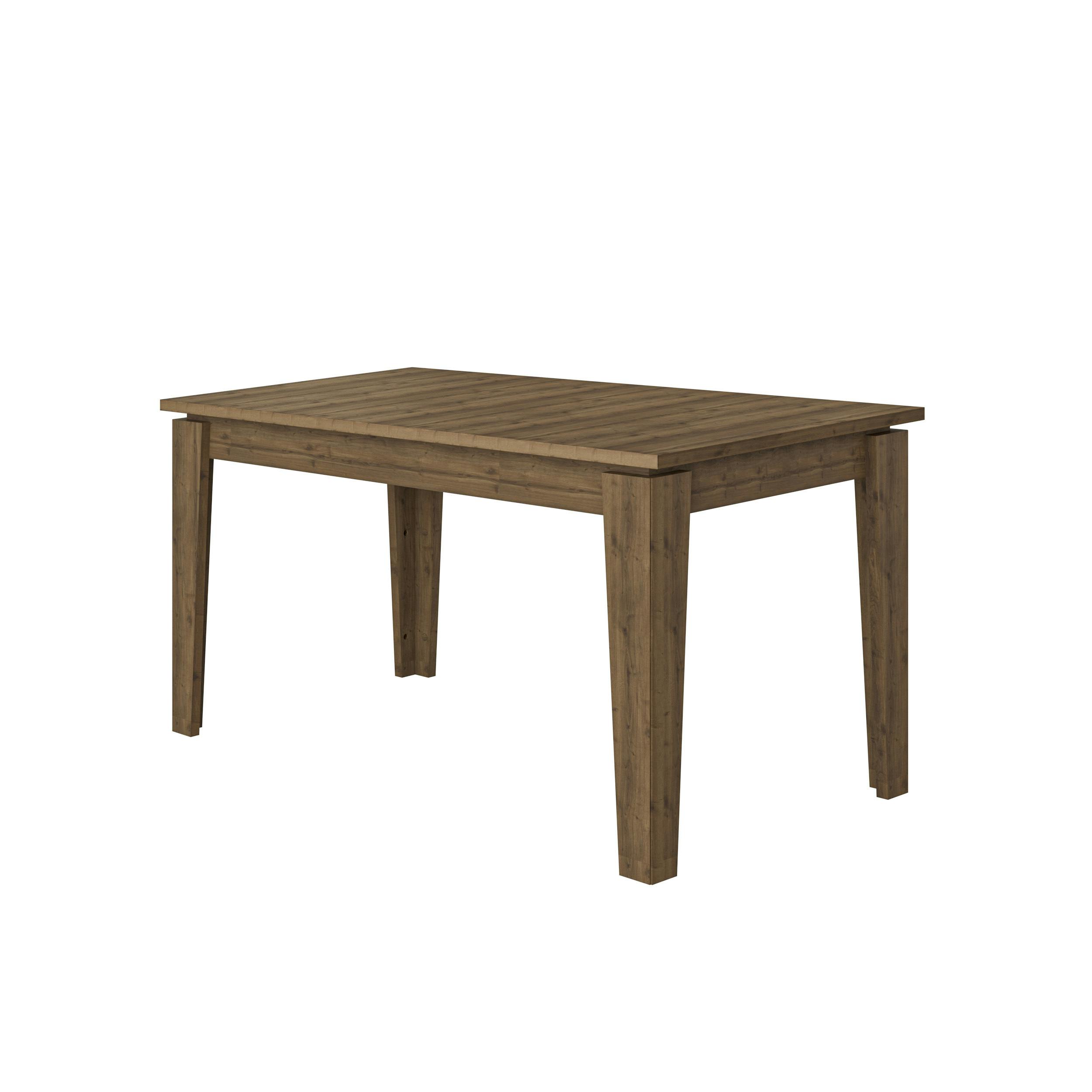 Rackhams Dark Tolmen Dining Table Rectangular Extendable Table Up To 6 Seater Modern Kitchen Table 140Wcm Living Room Oak Effect - Oak