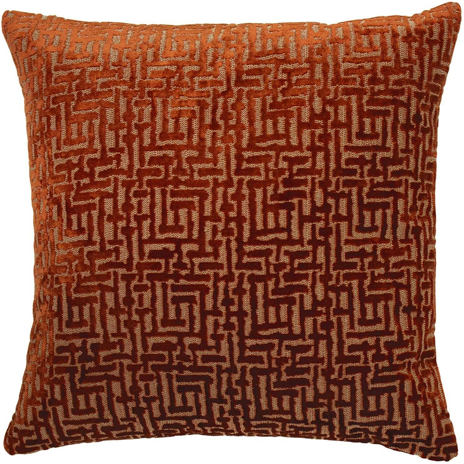 Paoletti Delphi Cushion Cover - Rust - One Size - Rust - 100% Mixed