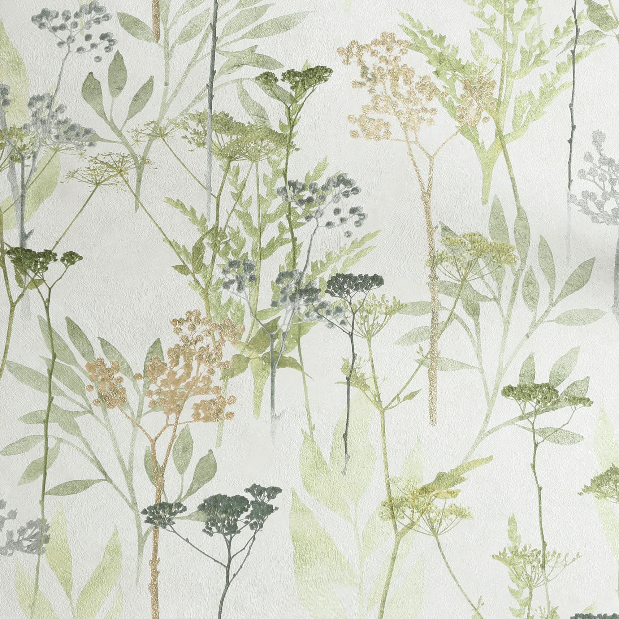 Superfresco Easy Green Solstice Leaves Wallpaper - Sage - 10M
