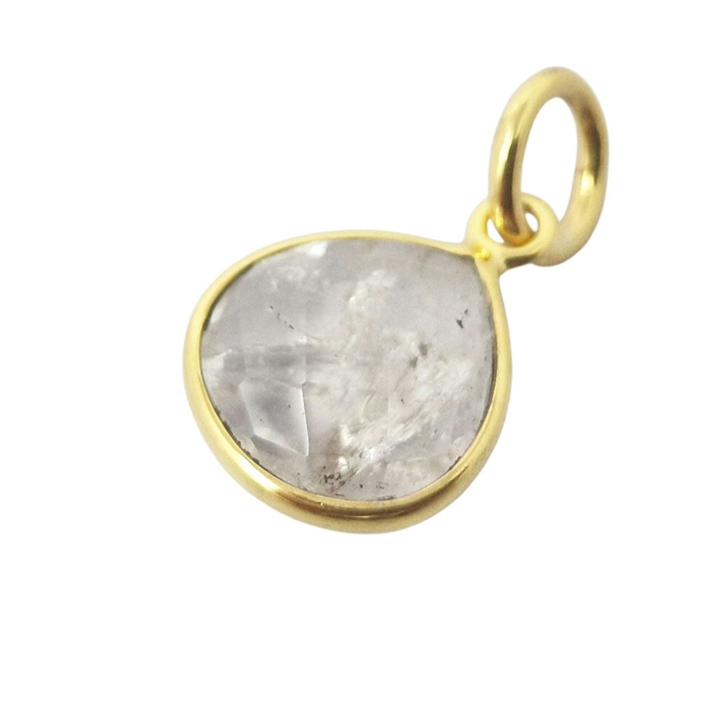 Harfi Gold 18Ct Plated Herkimer Diamond Heart Charm