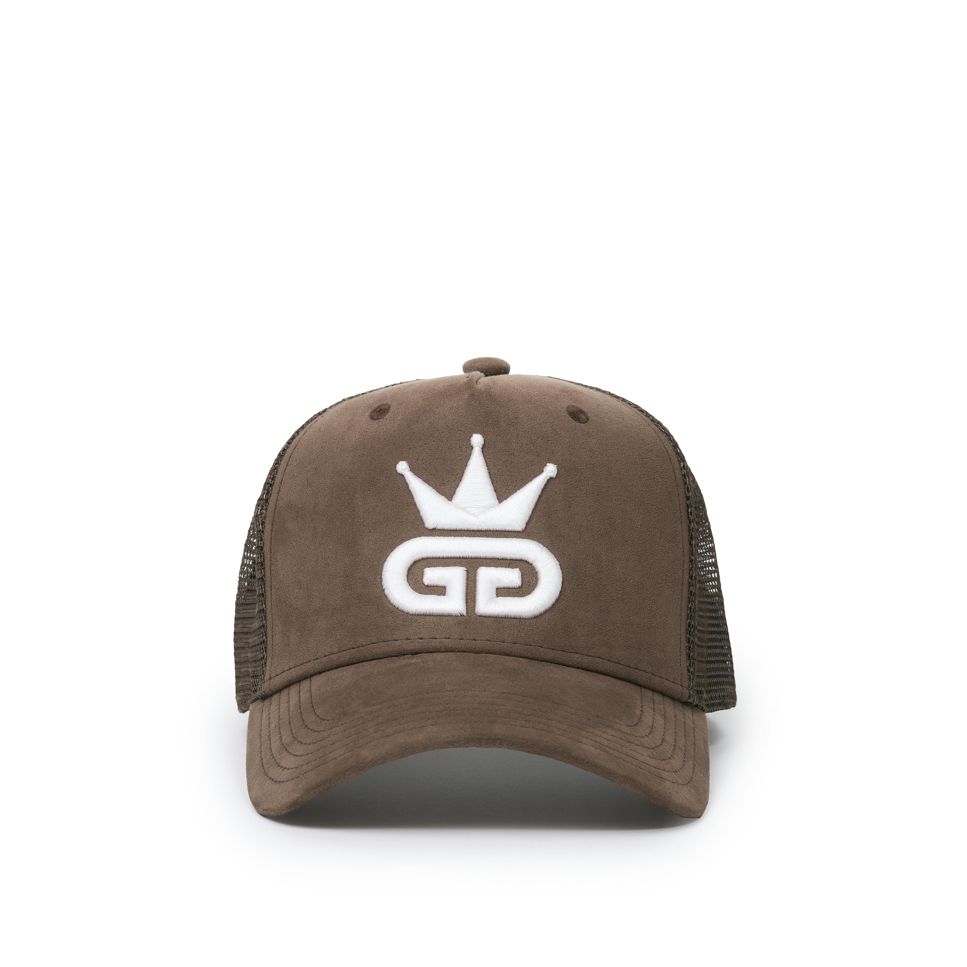 God Given Talent White/Brown Ggt Logo Caramel Suede Mesh Snapback - Ggt00002