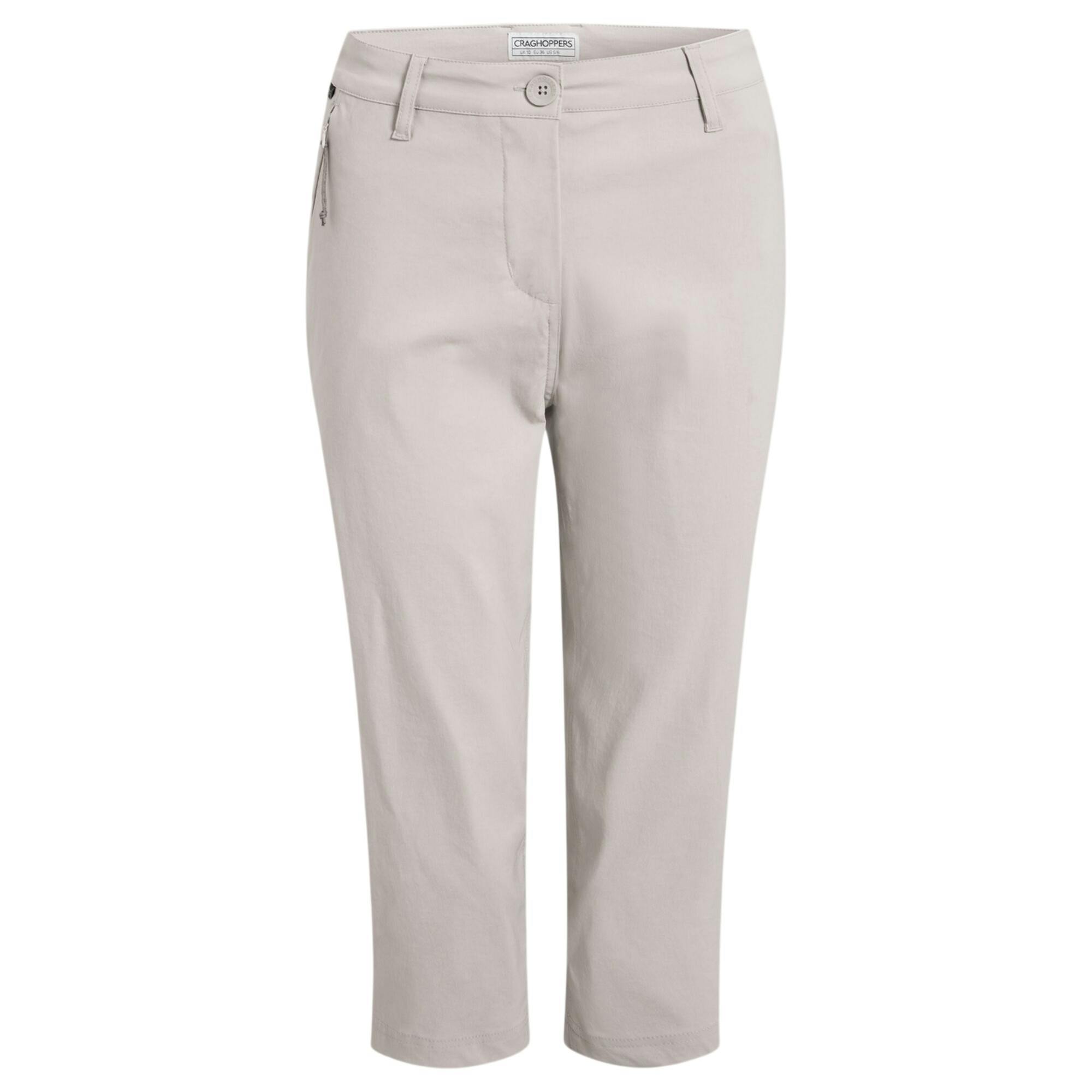 Craghoppers Women's Kiwi Pro Iii Cropped Trousers - Oyster - 10 Uk - Oyster - 96% Polyamide-Nylon/4% Elastane