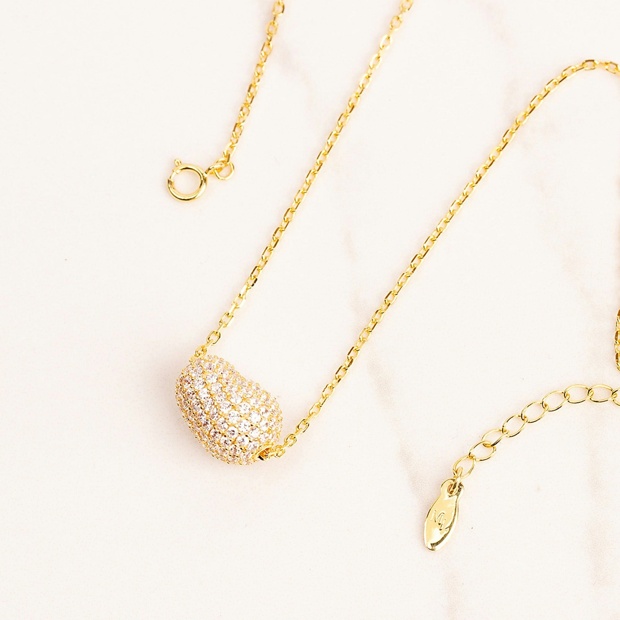 Mylee London Silver/Gold Crystal Bean Necklace - Sterling - No