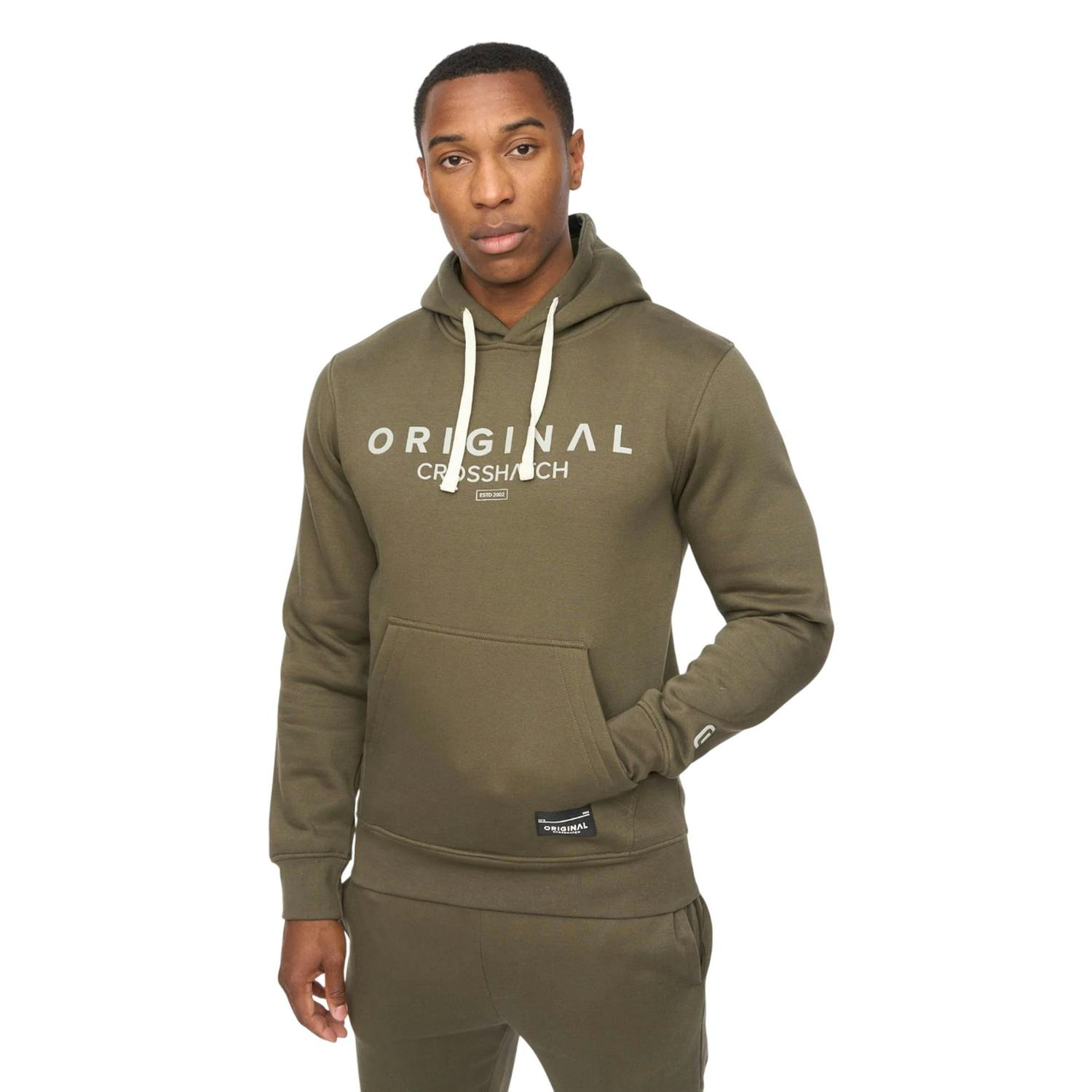 Crosshatch Men's Dark Jamals Hoodie - Olive - Olive - L - 60% Cotton/40% Polyester