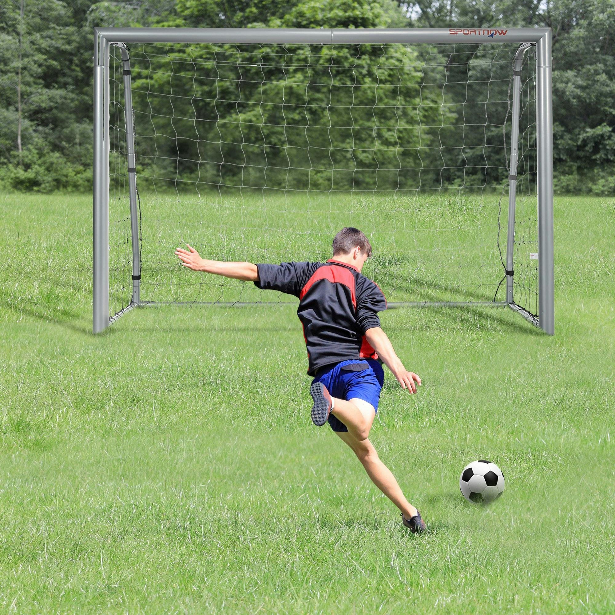 Sportnow 6Ft X 2Ft Football Goal, Simple Set Up Football Training Net - 8Ft X 5Ft