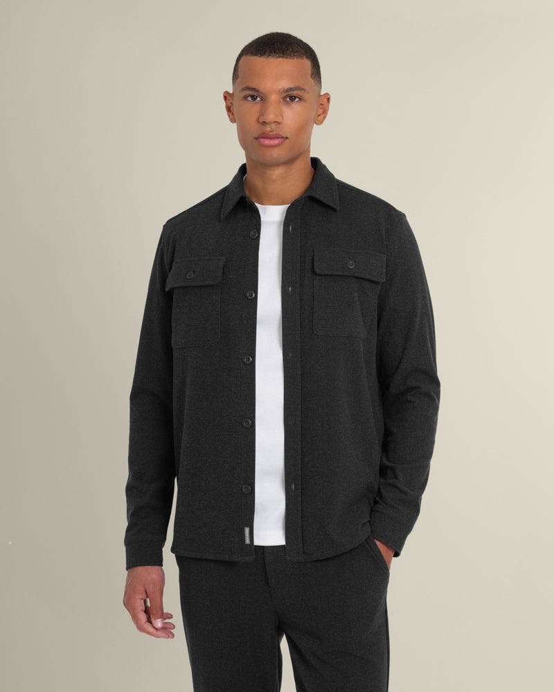 Larsson & Co Malov - Jersey Casual Overshirt - S - Charcoal