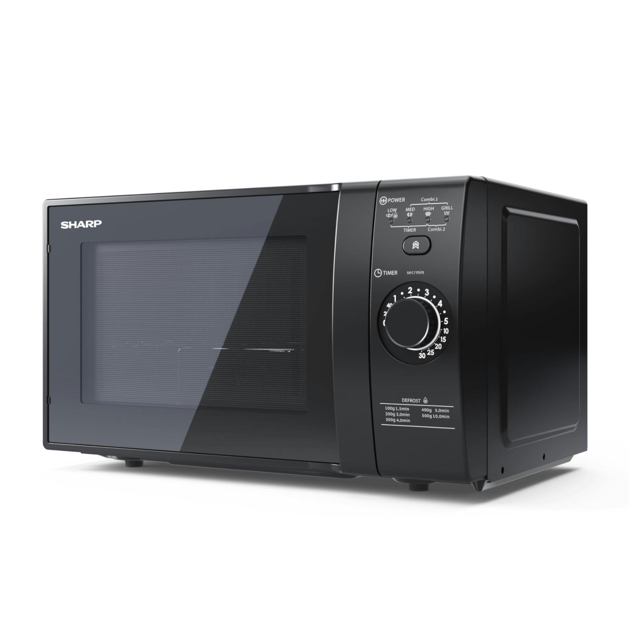 Sharp Black Yc-Gg02u-B 20L 700W Microwave With Defrost Function