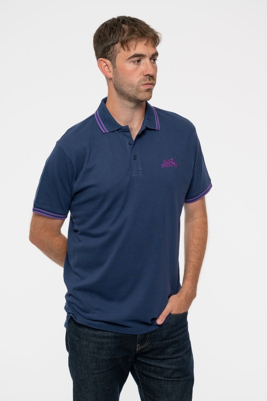 Paradiso Clothing Unisex Black Sabbath Wavy Band Logo Polo Shirt - S