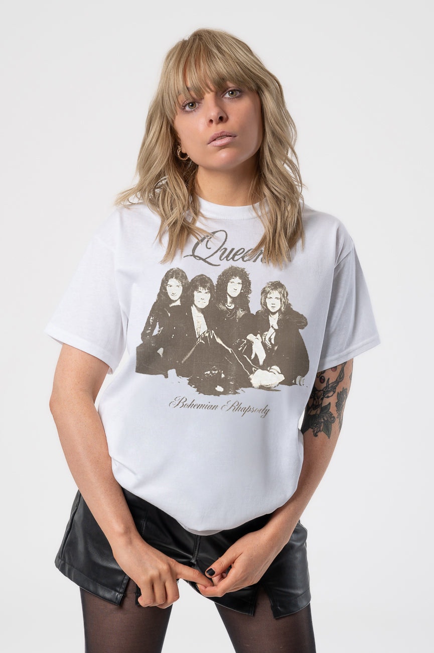 Paradiso Clothing Unisex White Queen Bohemian Rhapsody Portrait T Shirt - Xl