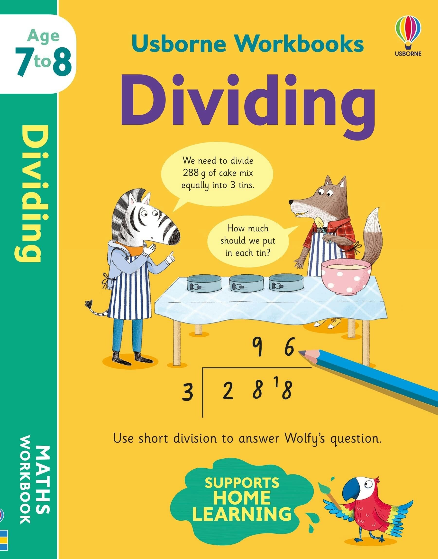 Various Publishers Usborne Workbooks - Dividing For Ages 7-8 - Supports Home Learning For Ks2