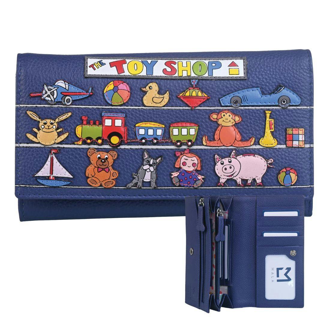 Mala Leather Blue Beau Bulldogs The Toyshop Matinee Purse - One Size - Leather