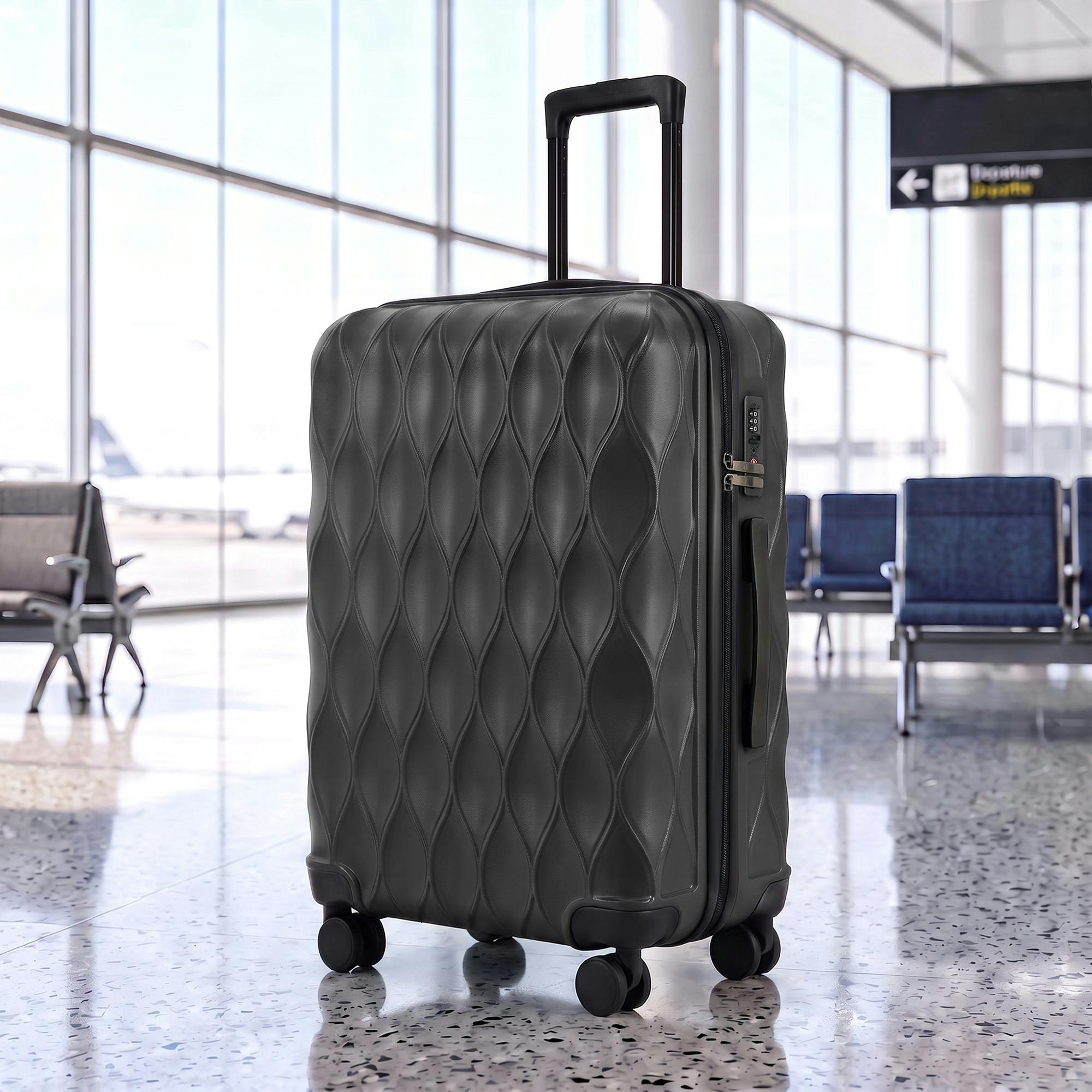 Homcom Black 65Cm 64L Suitcase, Hard Shell Carry On Luggage With Tsa Lock, - Hard Shell Suitcase