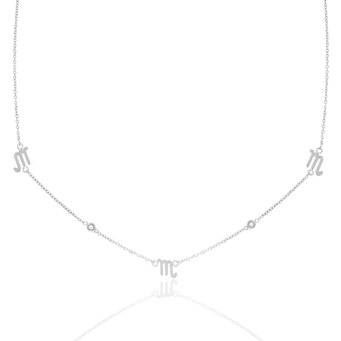 Say It With Silver/Yellow/Gold Scorpio Necklace With Cz Stones - Plated