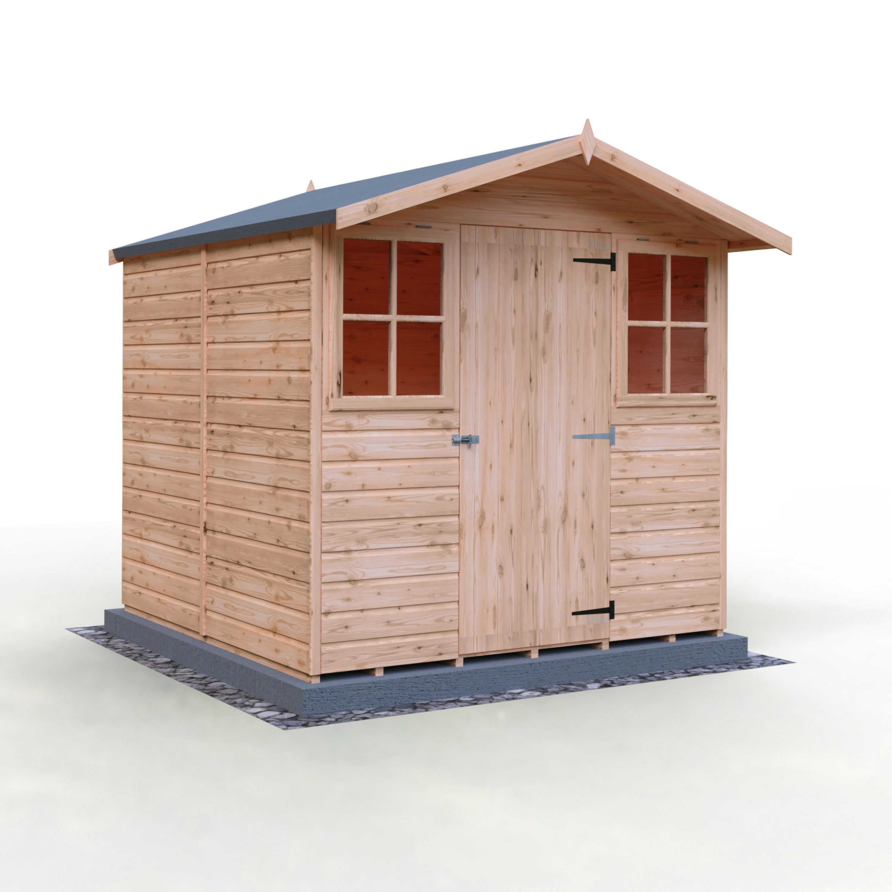 Rackhams Light/Green Casita 7X7 12Mm Interlock Clad Wooden Shed