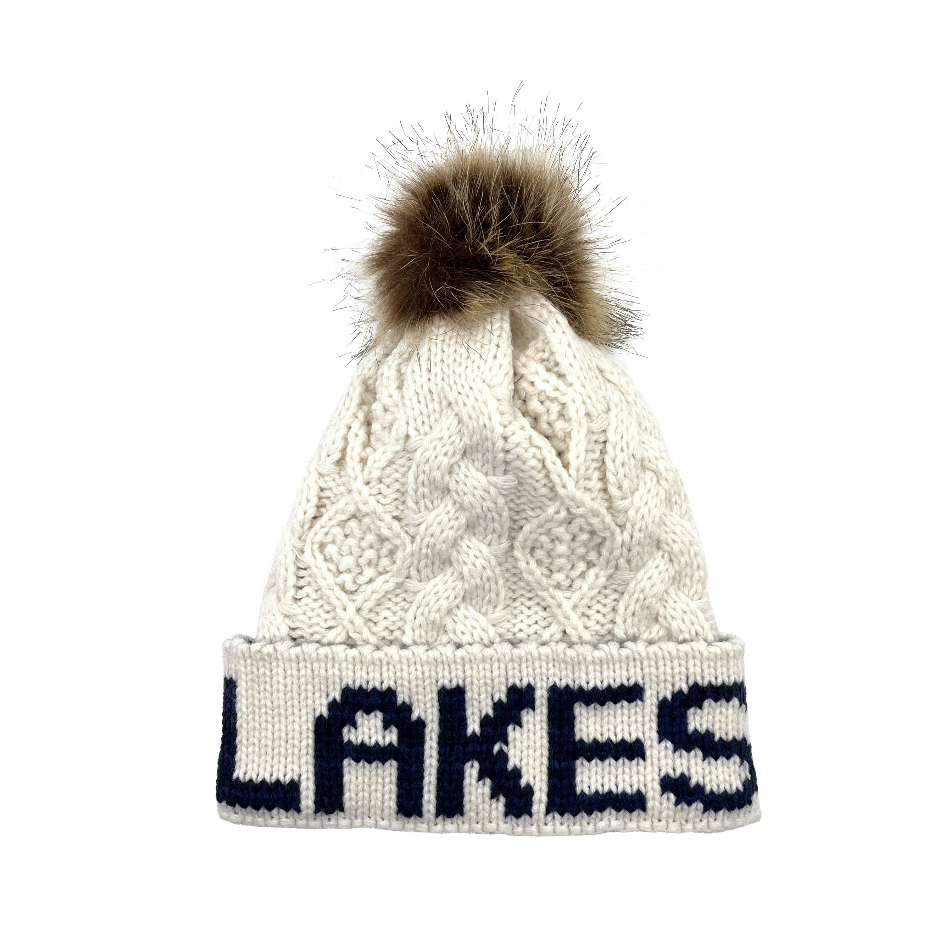 Aran Traditions Aran Diamond Cable The Lakes Pom Pom Hat