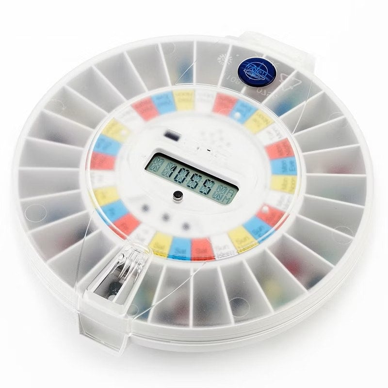 Pivotell Light Pivotell® Clear Lid Advance Automatic Pill Dispenser With 24 Alarms - Enhanced Security & Advanced Technology Trusted By The Nhs