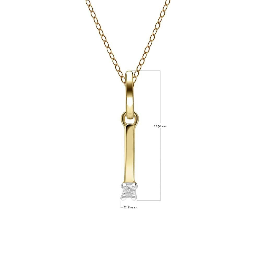 Gemondo Yellow/Gold Initial Diamond Letter Necklace In 9Ct - I