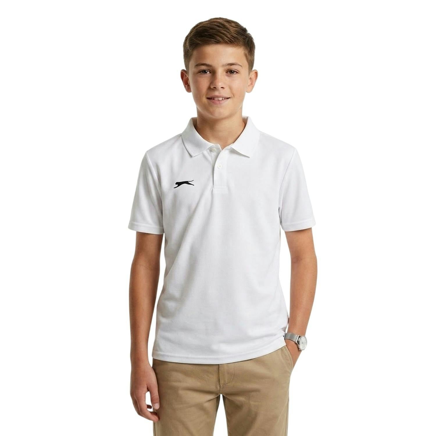 Slazenger Cream Kids Aero Logo Polo Shirt - 11-12 Years - 100% Mixed