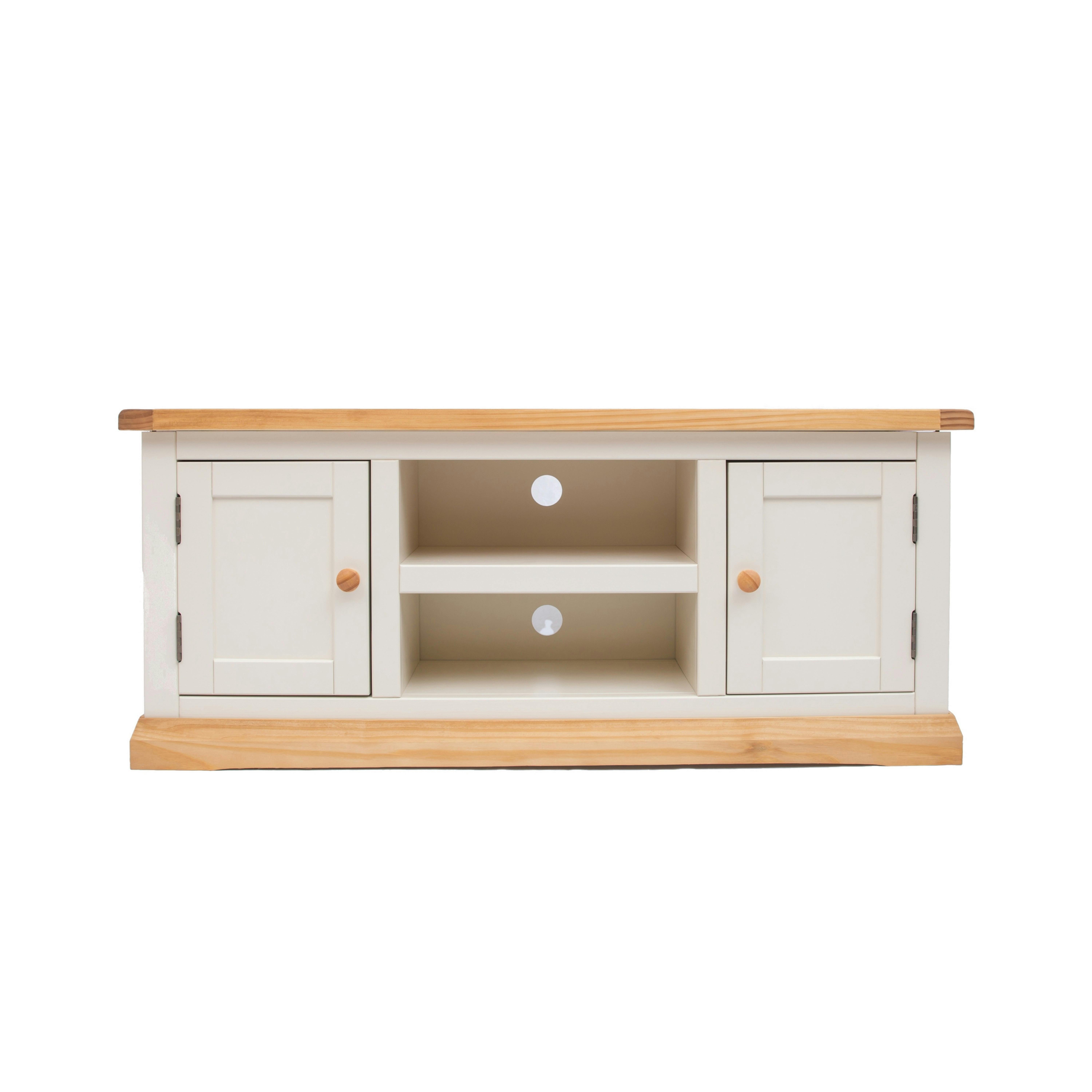 Rackhams White Trevi Off 2 Door Tv Cabinet Wood Knob - Off