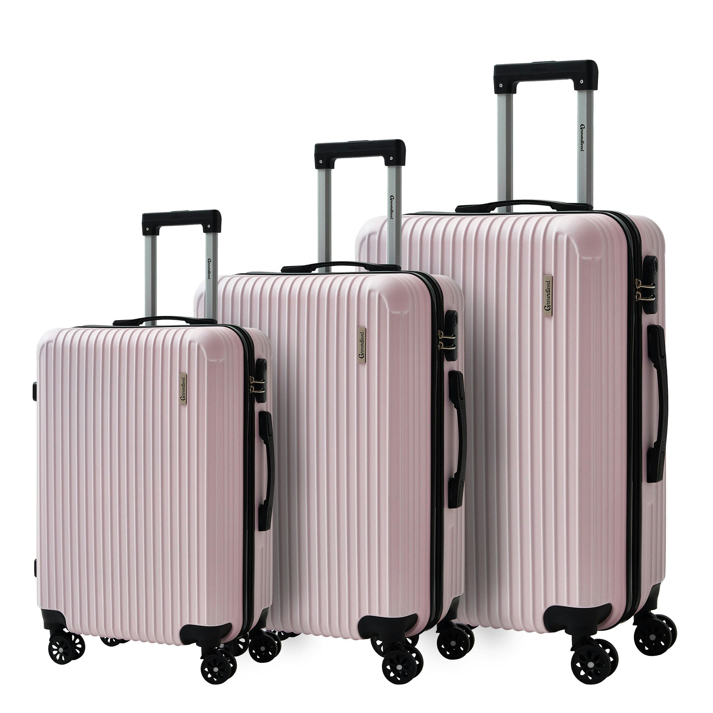 Groundlevel Pink Cosmic Hard Shell 3 Piece Suitcase Luggage Set
