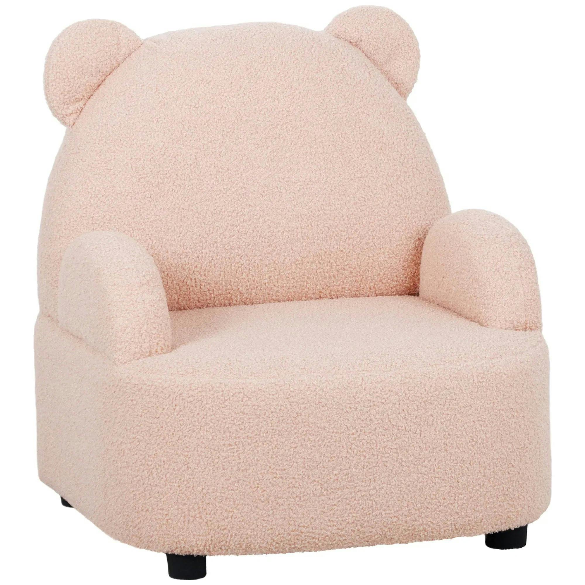 AIYAPLAY Kids Armchair - Pink Bear Shaped Toddler Chair - Teddy Fleece - 18 Months to 3 Years - Image 4