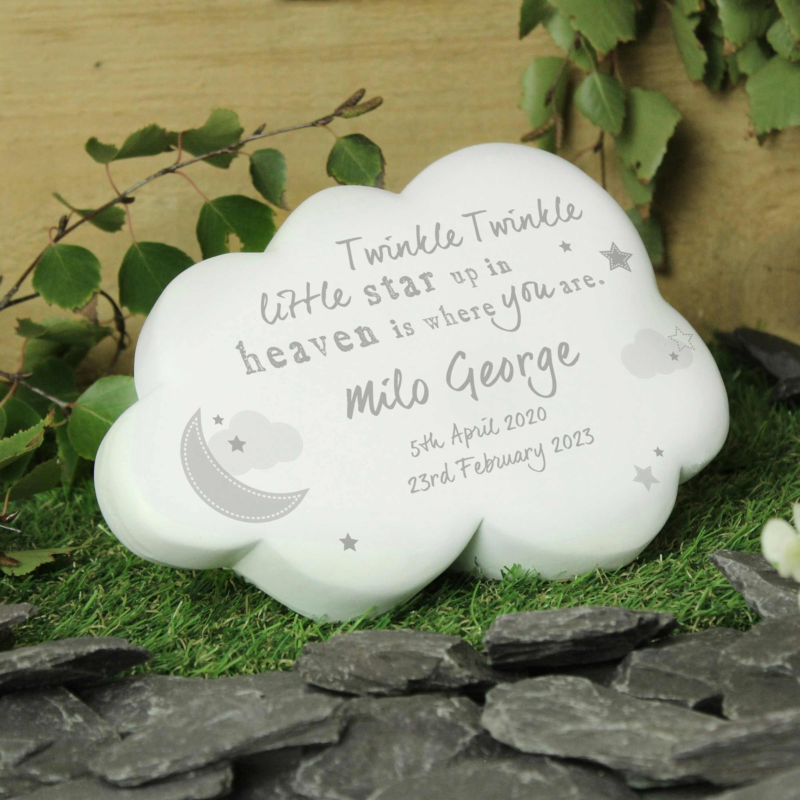 Rackhams Personalised Twinkle Twinkle Resin Memorial Cloud