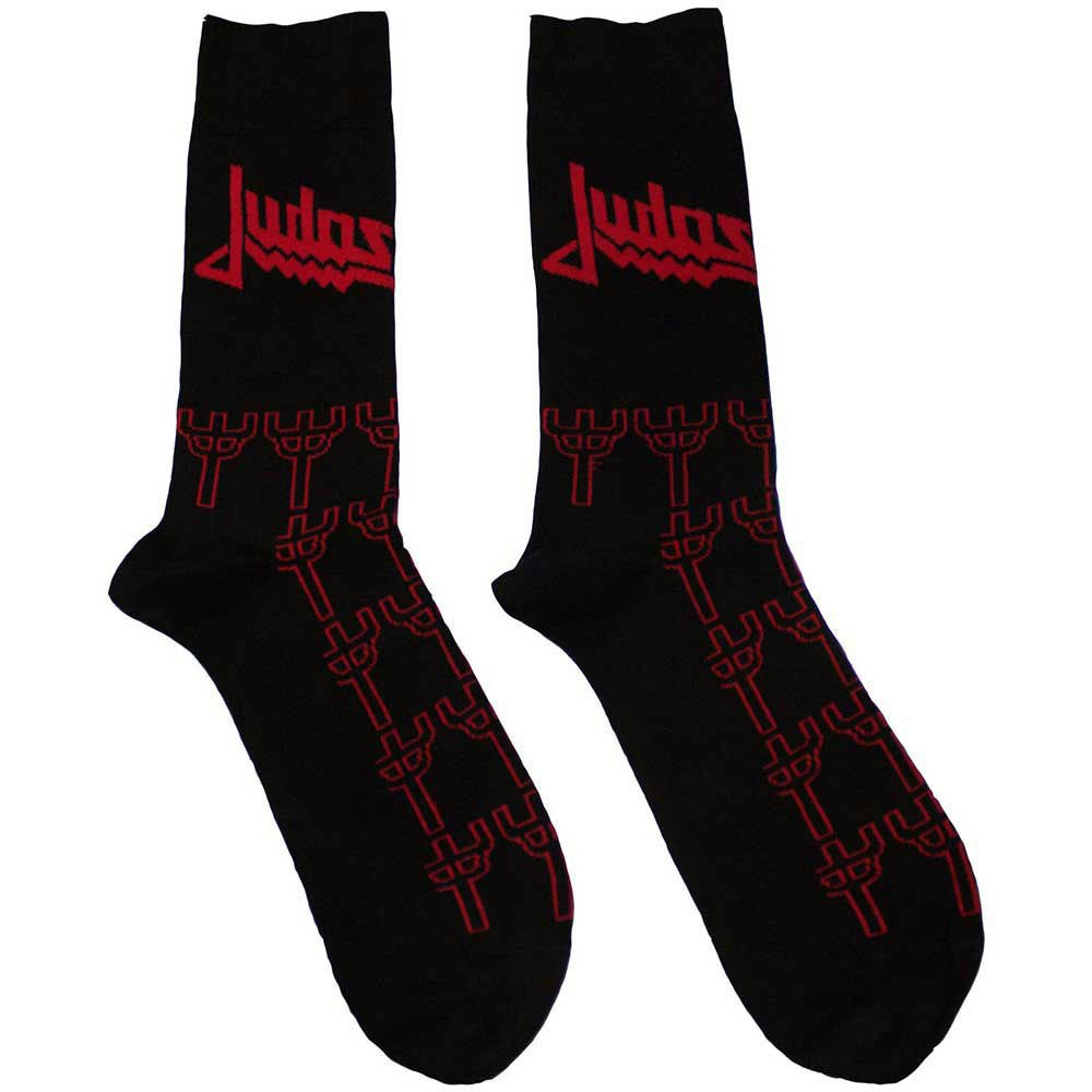 Paradiso Clothing Unisex Black Judas Priest Trident Pattern Ankle Socks