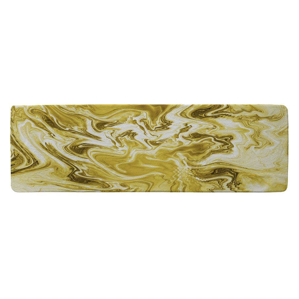 Benjamin Tate Design Golden Swirled Marble (Runner Rug)