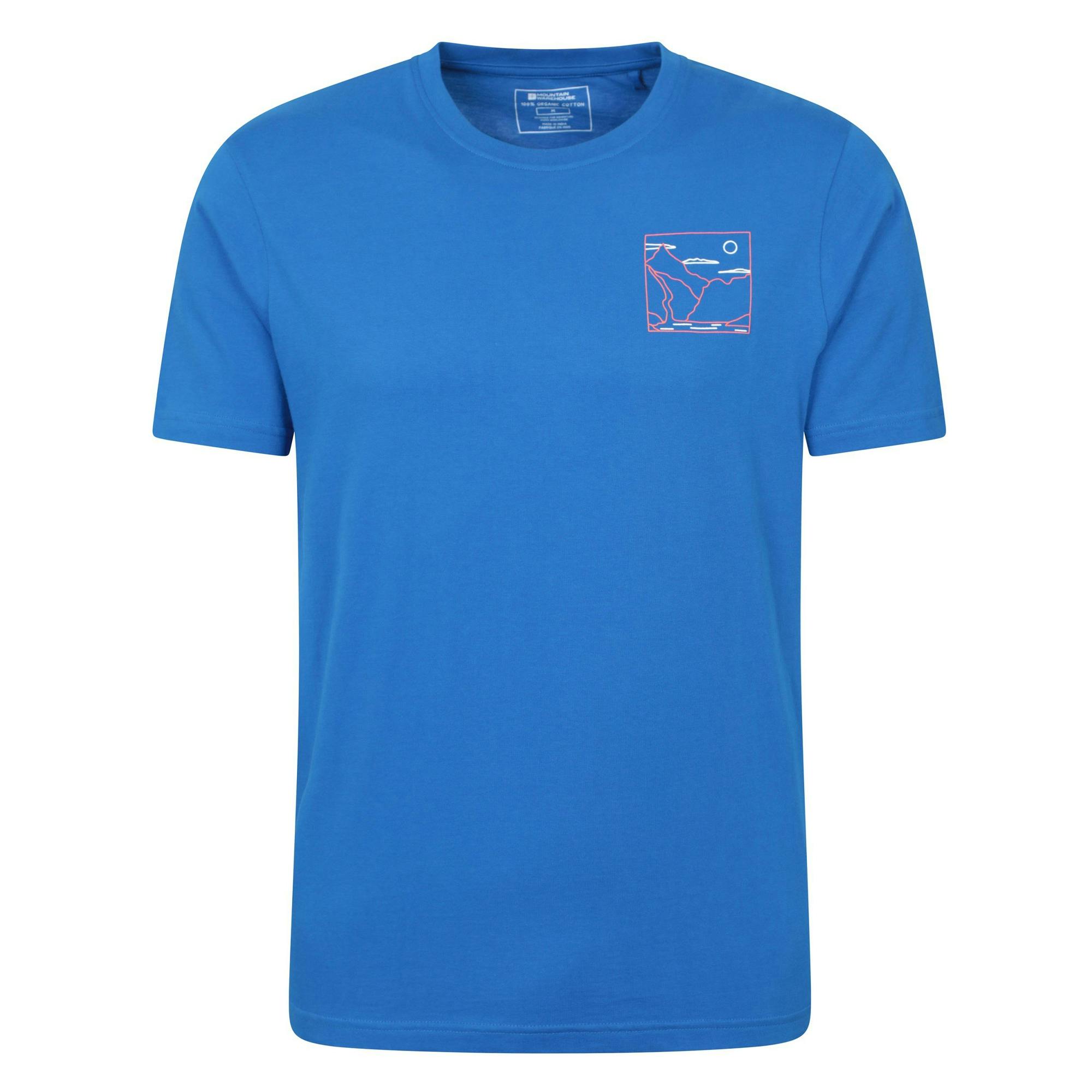 Mountain Warehouse Men's Cobalt Adventure Begins Line Art Cotton T-Shirt - 4XL - 100% Mixed