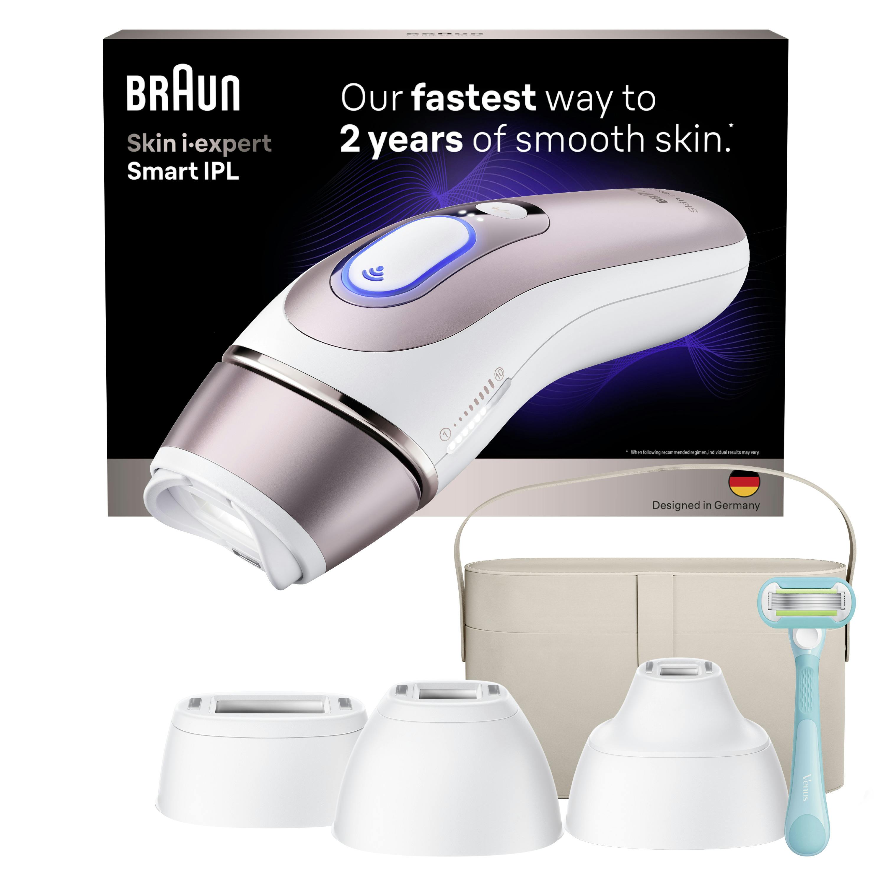Braun Smart Ipl Skin I·expert, At Home Hair Removal, With Free App, 4 Smart Heads, Pl7441