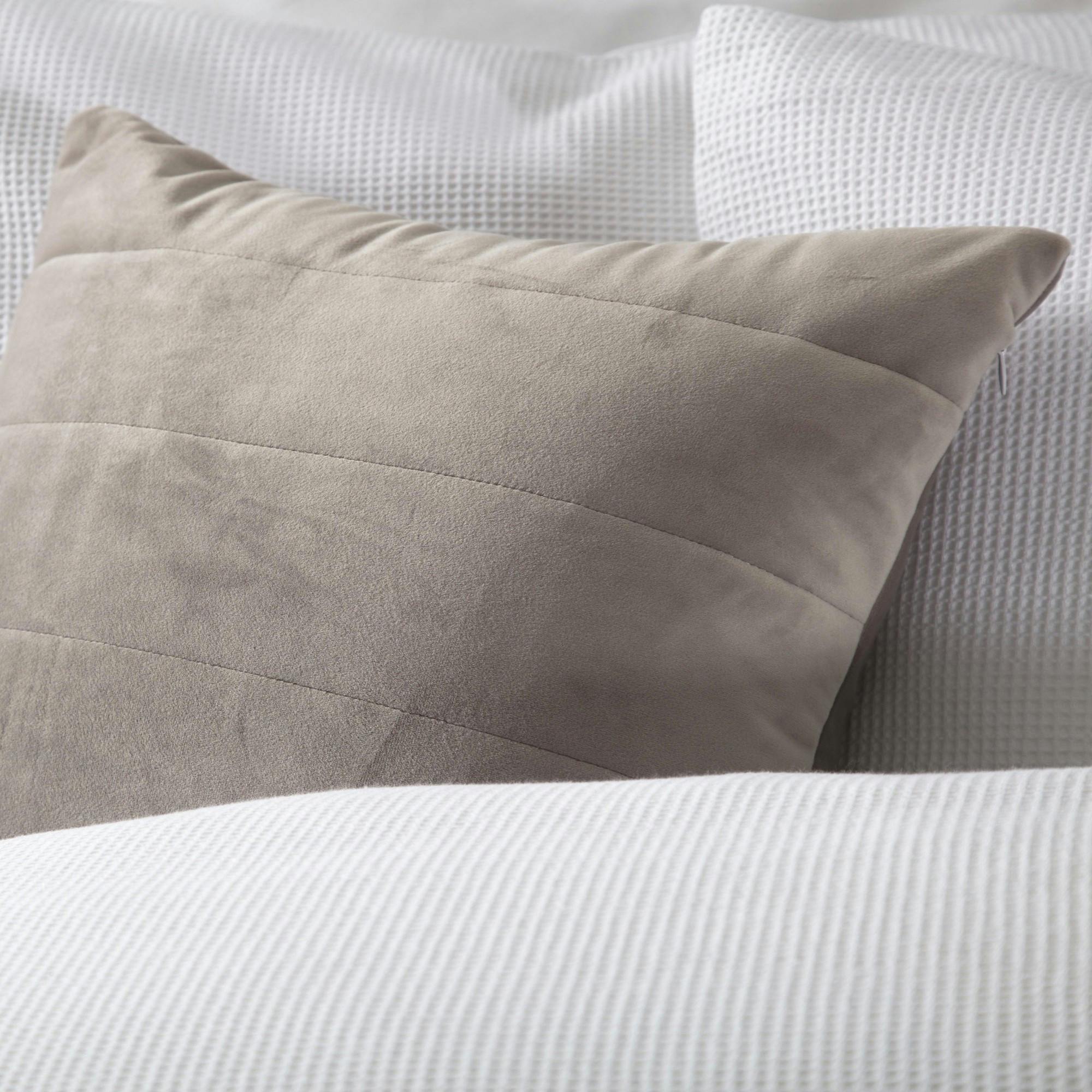 Belledorm Verona Filled Cushion - Mink - One Size - Mink - 100% Faux Suede