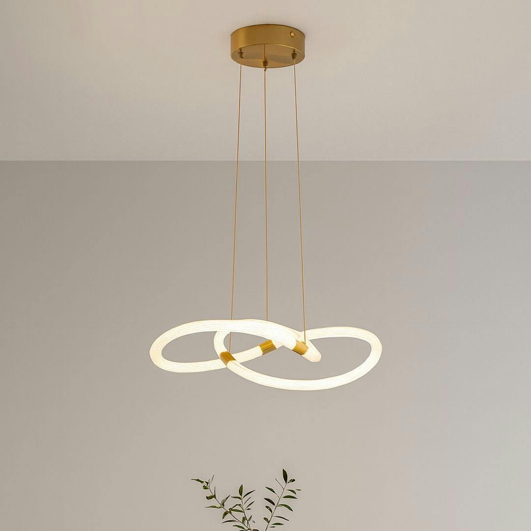 Rackhams Silver/White/Light Virello Satin Brass Twist Led Pendant