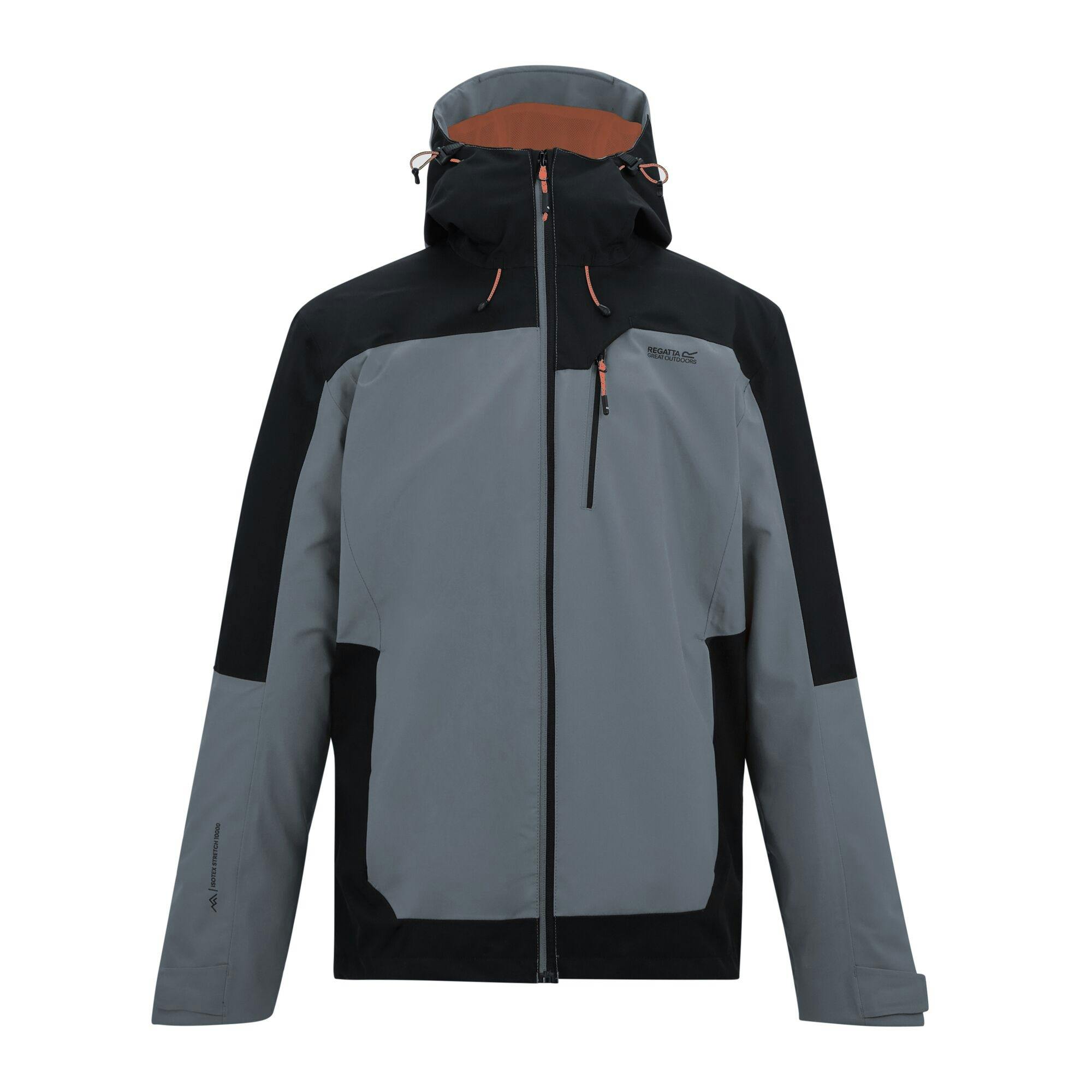 Regatta Men's Grey/Black Highton Iv Stretch Waterproof Jacket - Storm - S - Storm - 100% Recycled Polyester