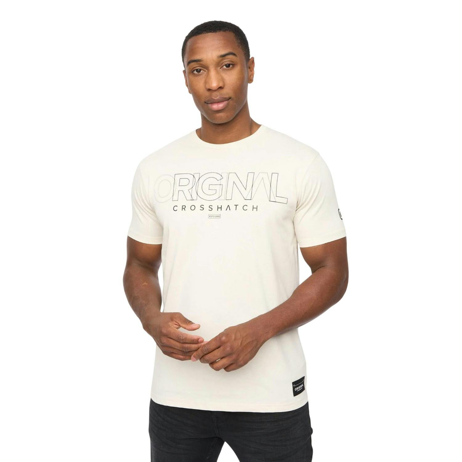 Crosshatch Men's White Carrimoore T-Shirt - Off - S - Off - 100% Cotton