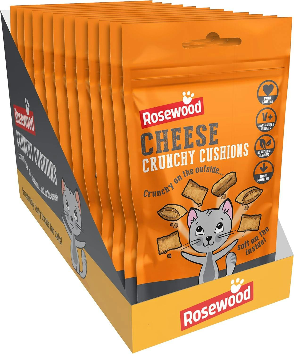 Rosewood Cheese Crunchy Cushions Cat Treats 60G - 12 Pack