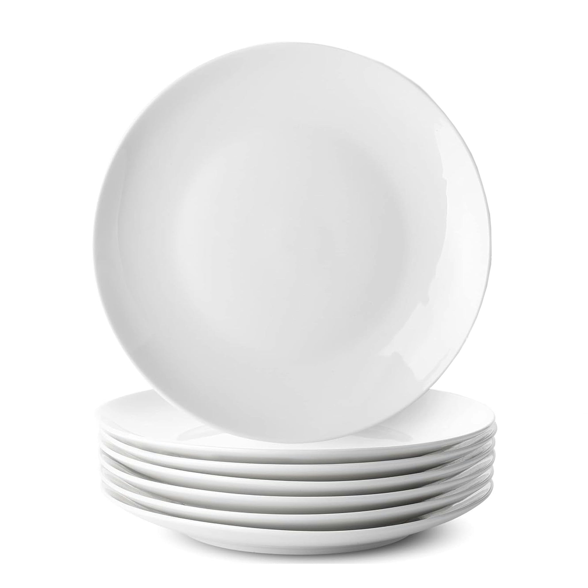 Rackhams White Dessert Plates Set 7.5” Porcelain 6Pc Set Coupe - Porcelain