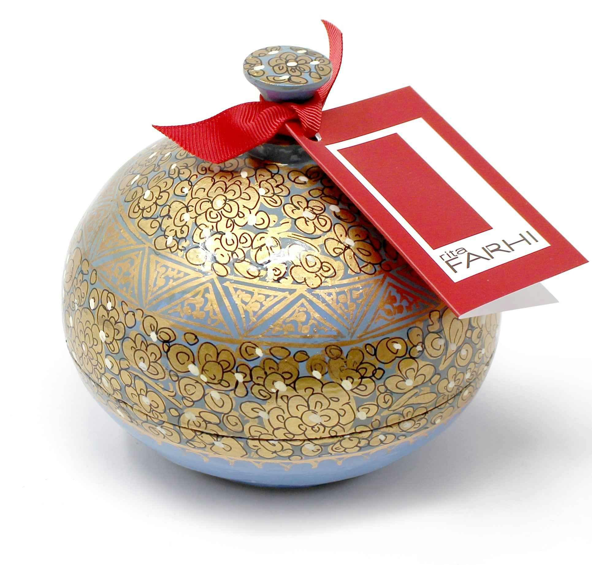 Rita Farhi Blue Handmade Bonbonnière Filled With Assorted Chocolate Coated Raisins, Palm Oil Free, 130G
