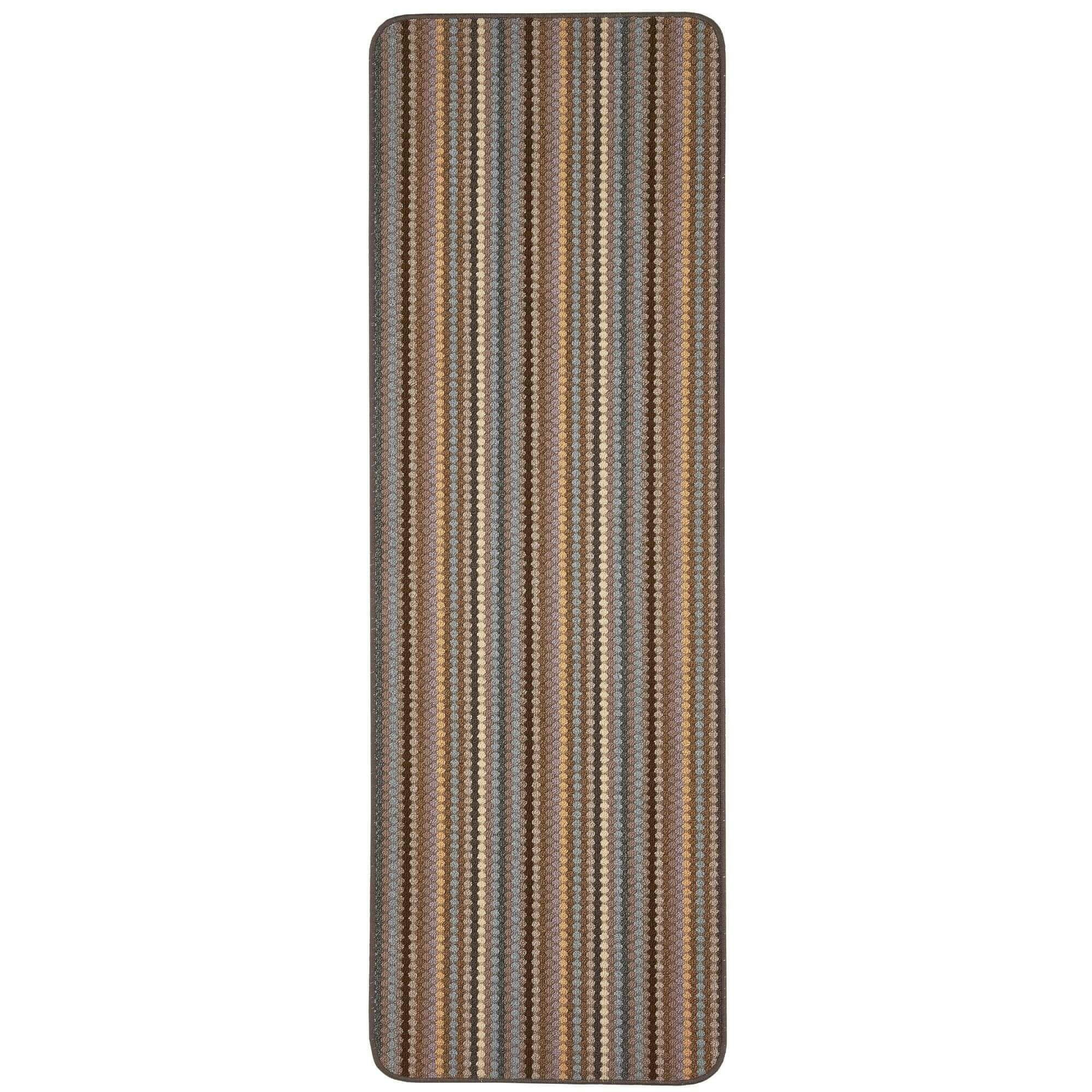 The Rugs Beige Washable Stripe Mats - 67X200 Cm
