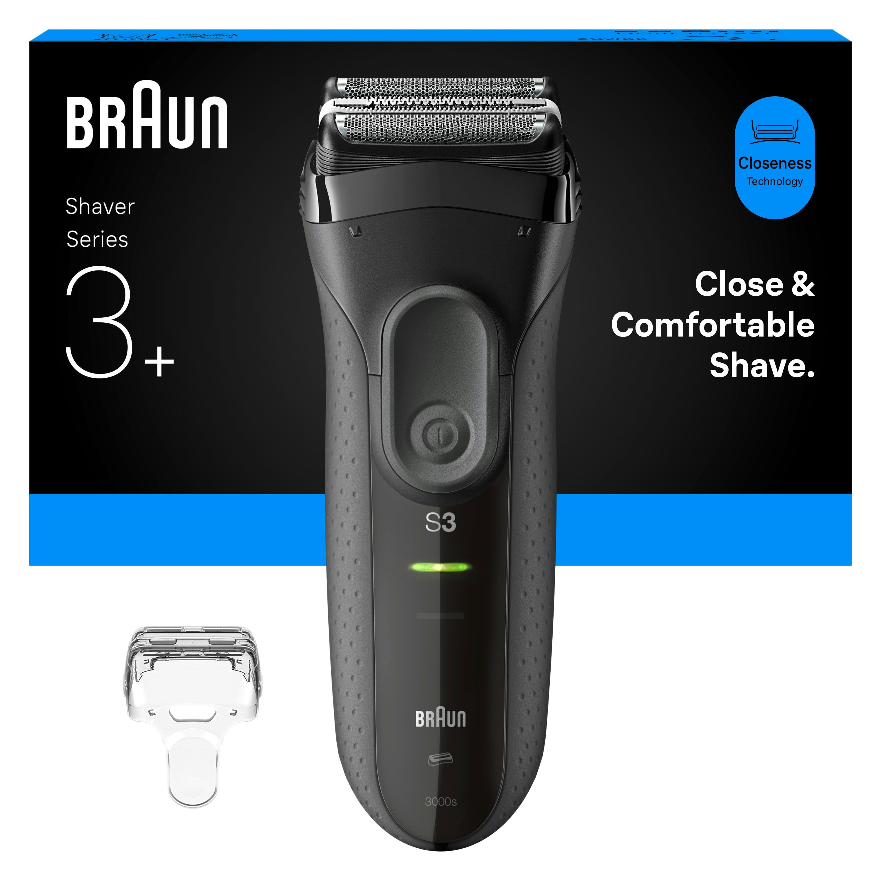 Braun Men's Grey Series 3+ 3000S Electric Shaver, Dry