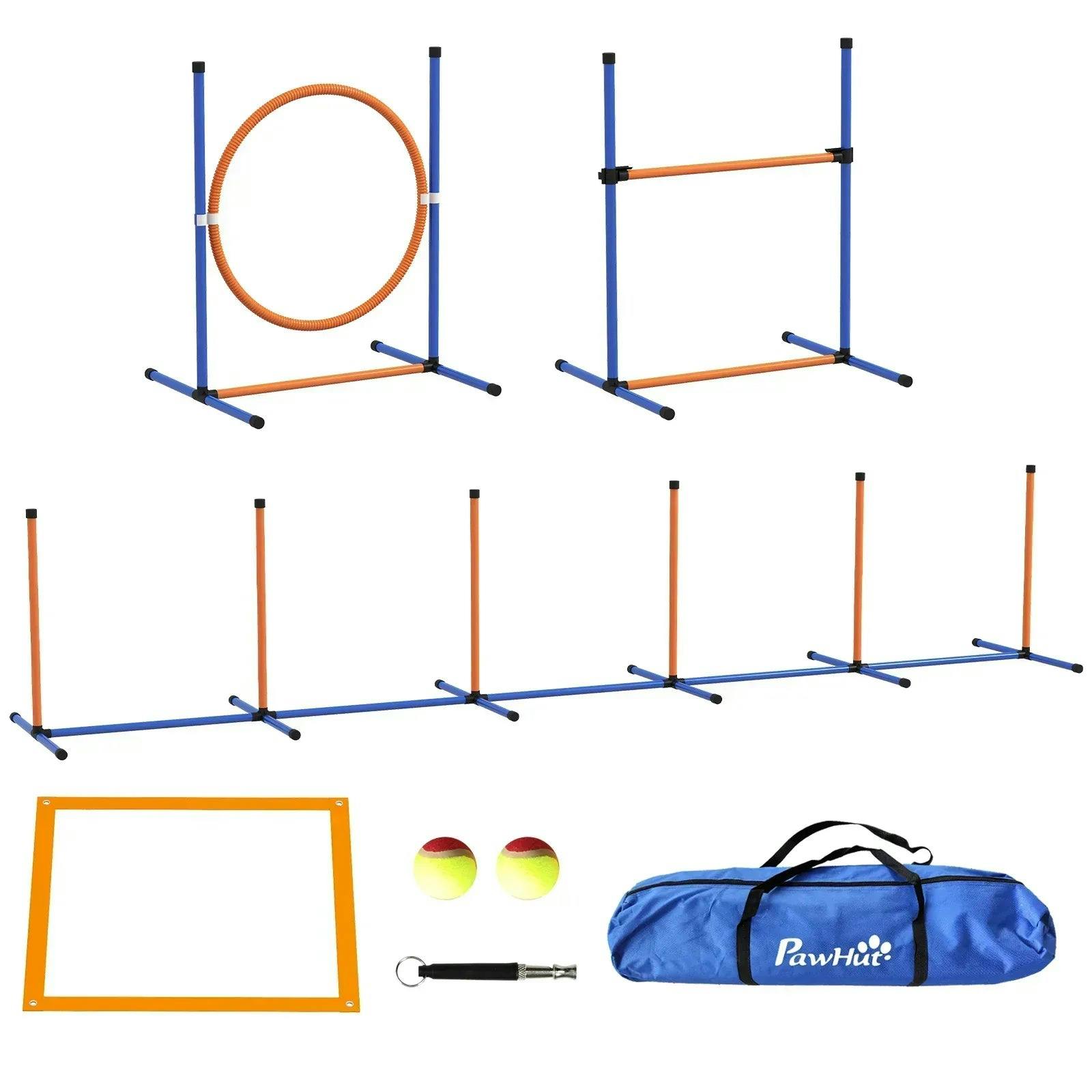 Pawhut Unisex Orange 4 Pcs Dog Agility Training Equipment, Dog Outdoor Games W/ Carry Bag In - Image 7
