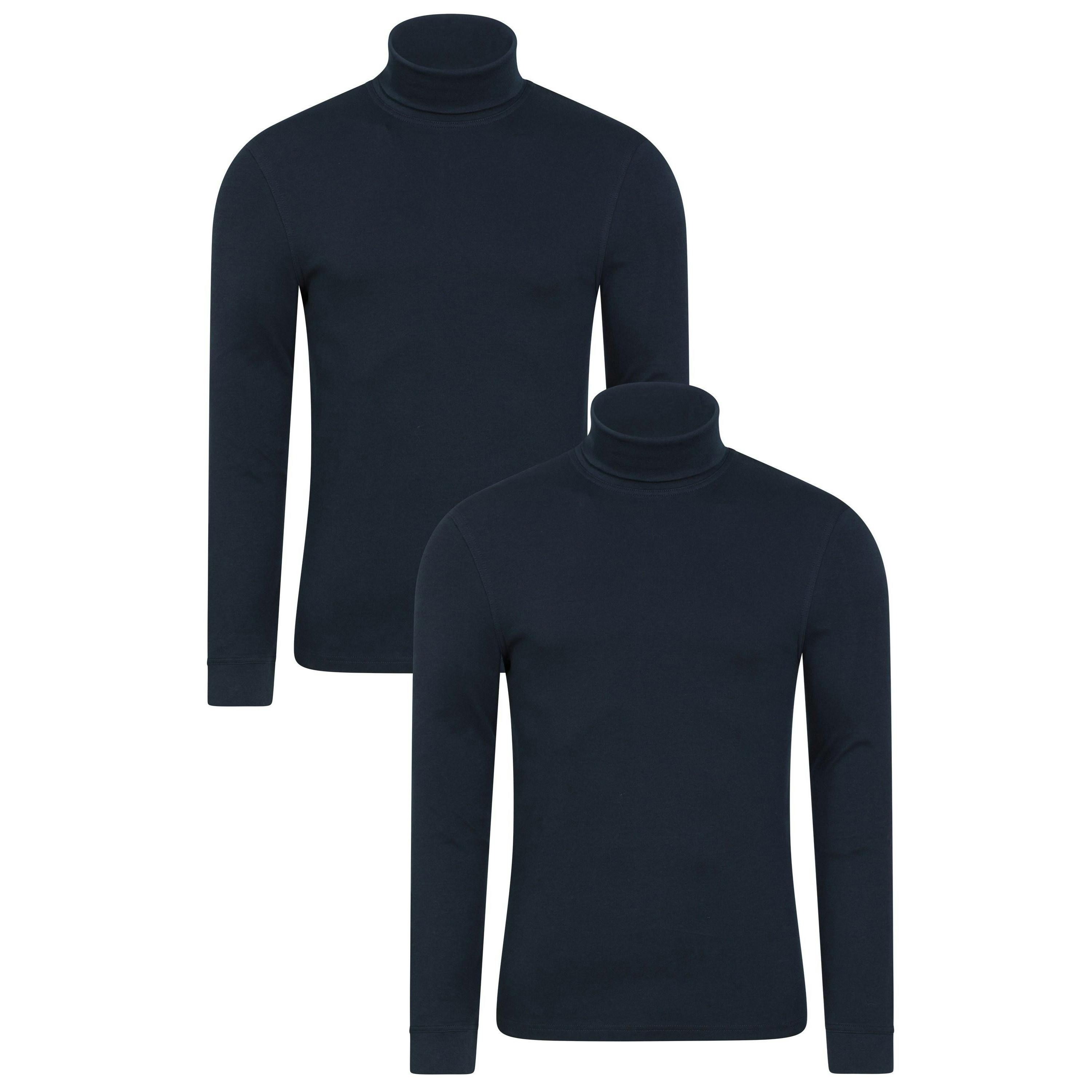 Mountain Warehouse Men's Meribel Thermal Top (Pack Of 2) - Navy - Xs - Navy - 100% Cotton