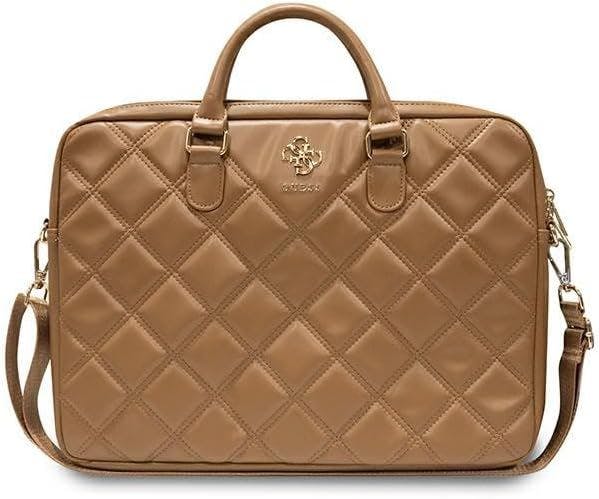 Guess Brown Quilted 4G Bag For 16" Laptop - Gucb15zpsqssgw