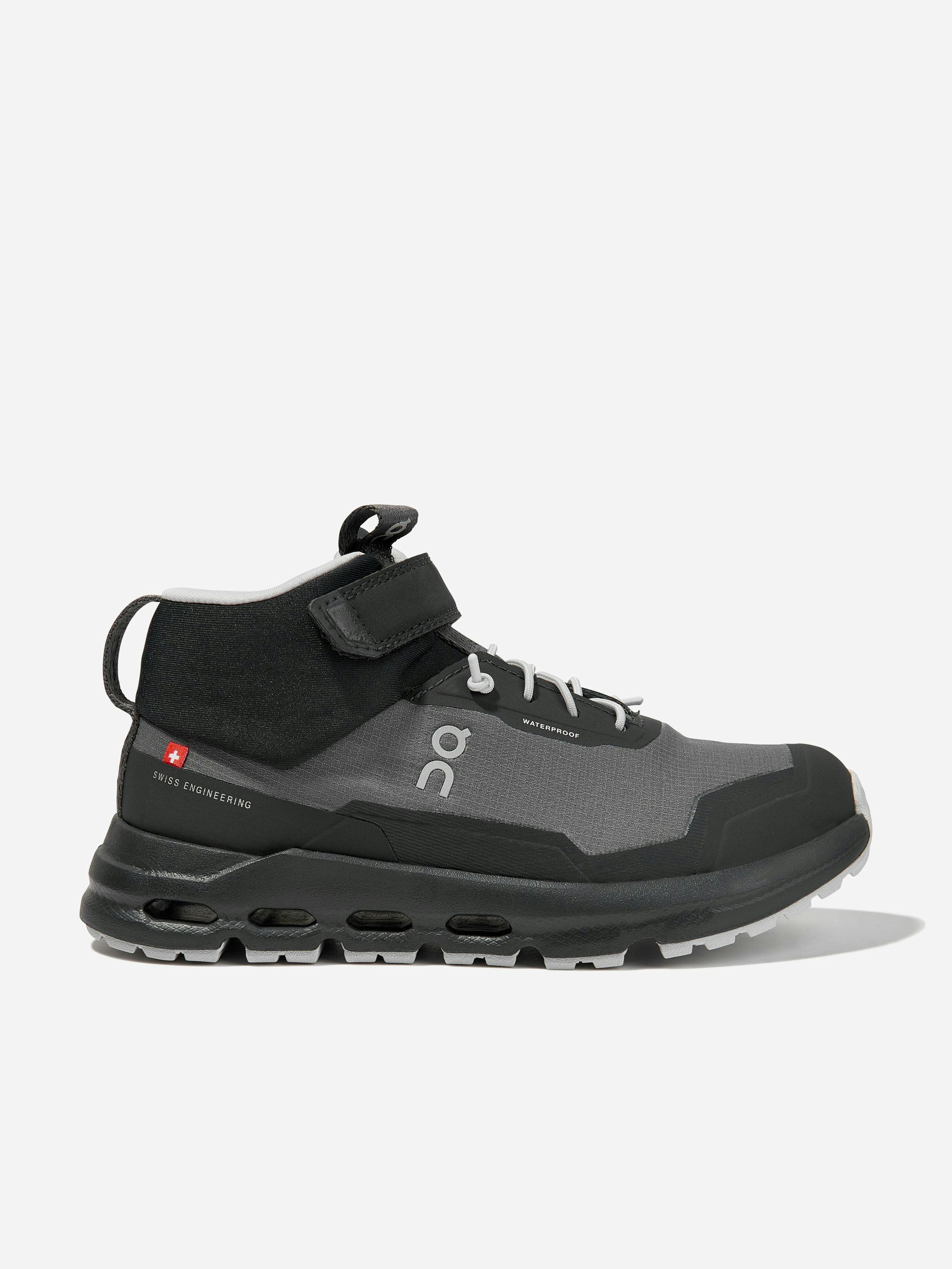 On Running Unisex Kids Grey Kids Cloudhero Mid Waterproof Trainers In - Eu 31.5 Uk 13 Us 13.5