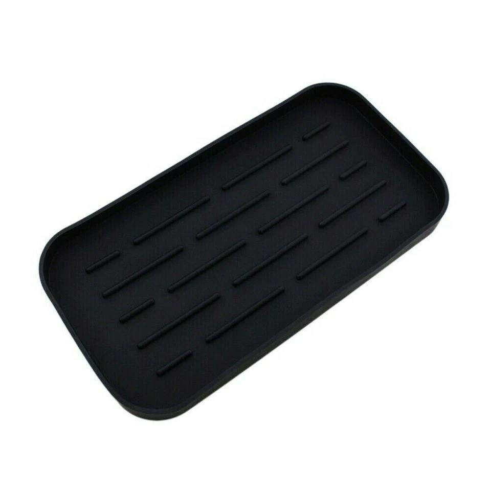 Atek Black Silicone Sink Tidy Caddy Soap Sponge Organiser