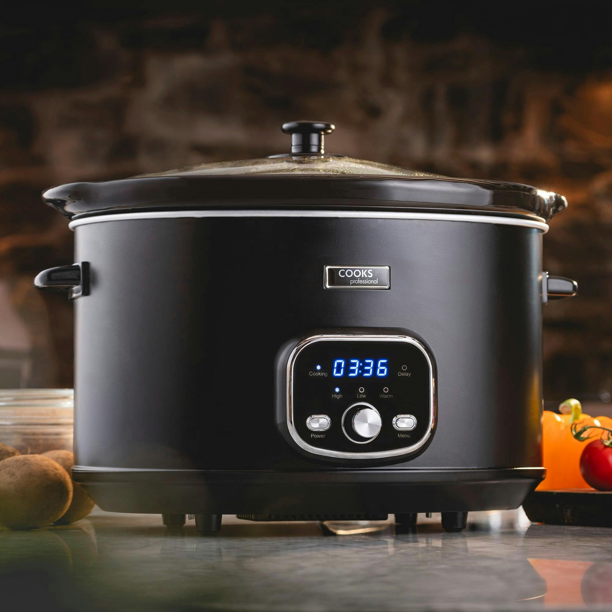 Cooks Professional Black/Silver 8L Digital Slow Cooker